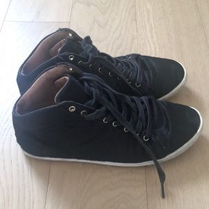 Joie Black Pony Hair Leather Sneakers